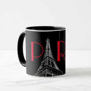 Mug Tour Eiffel Rouge Noir & Blanc Paris Travel