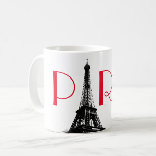 Mug Tour Eiffel Rouge Noir & Blanc Paris Travel