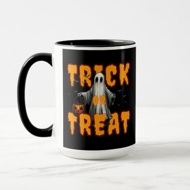 Mug tour ou friandise halloween épouvantable fantôme c (Gauche)