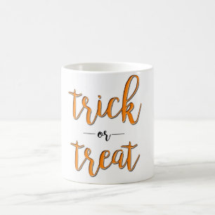 Mug tour ou friandise halloween orange noir simple