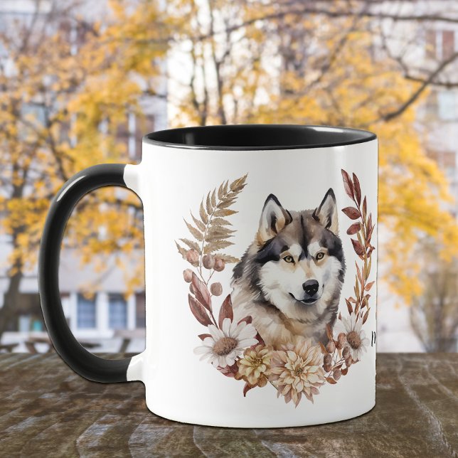 Mug Tourbe d'automne de chien malamué de l'Alaska (Créateur téléchargé)