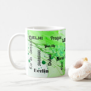 Mug tourbillon de marbre vert de printemps néon Mega v