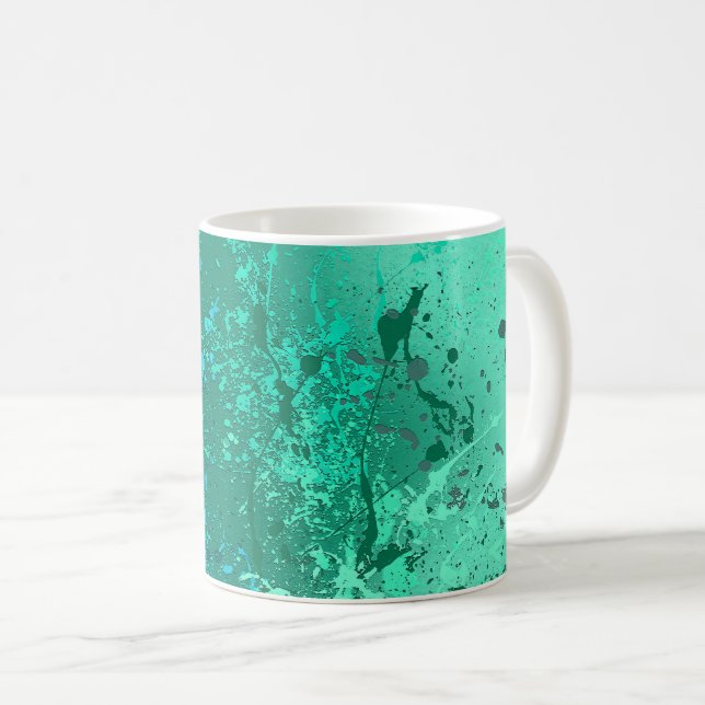 Mug Tourbillon de menthe Art abstrait à éclaboussures (Devant droit)