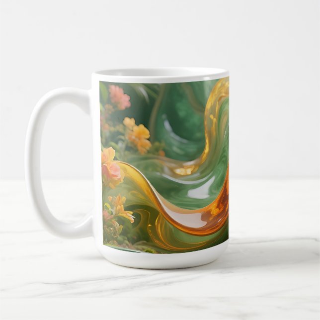 Mug Tourbillon émeraude ambre tropical (Gauche)