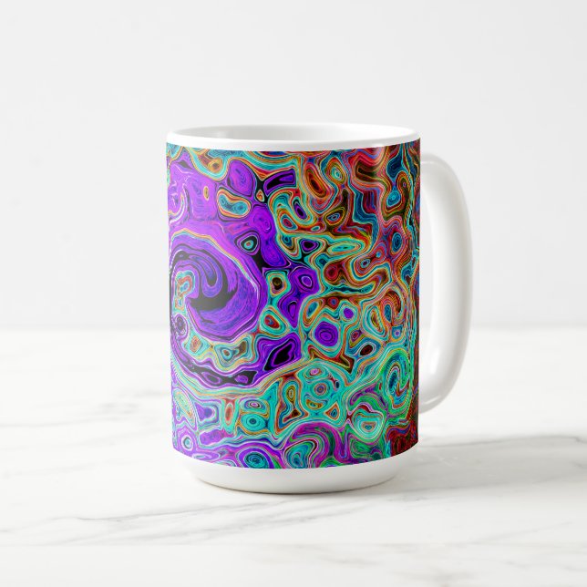 Mug Tourbillon Liquide Abstrait Rétro Coloré Violet (Devant droit)