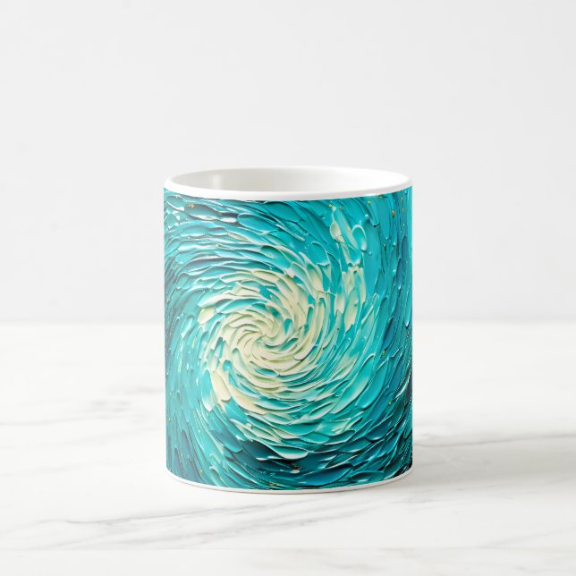 Mug Tourbillon océan turquoise abstrait (Centre)