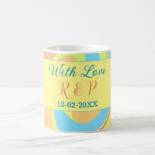 MUG TOURBILLON PASTEL RÉTRO AJOUTER NOM LETTRE DATE MO