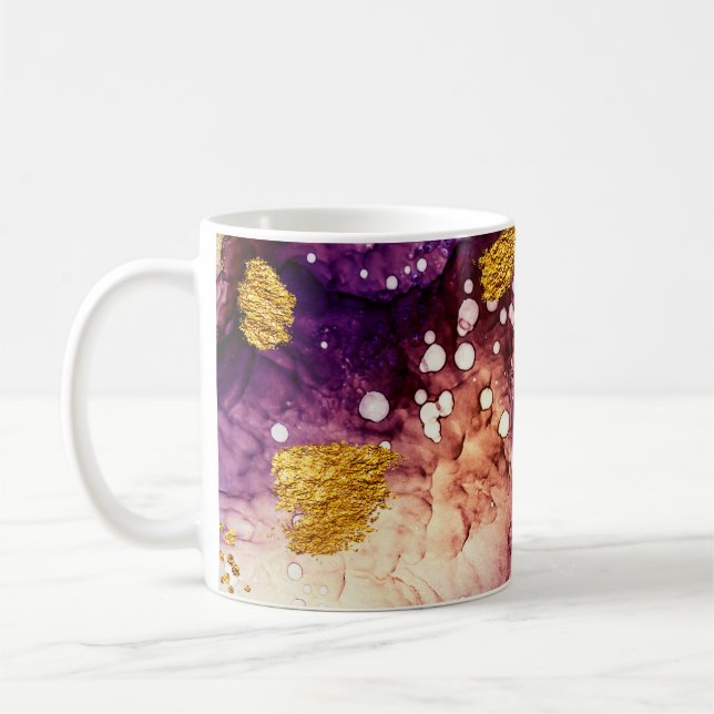 Mug Tourbillons orientaux en or Peinture Abstraite (Gauche)