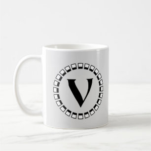 Mug Tournant vintage du siècle, monogramme V