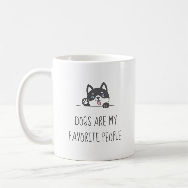 Mug Tourne de Chien Husky au-dessus de Citation (Gauche)