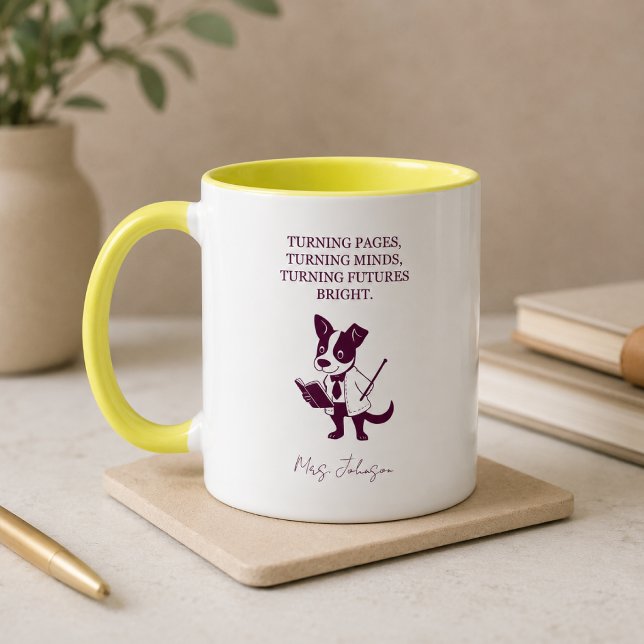 Mug Tourner des pages, changer les esprits, illuminer  (Créateur téléchargé)