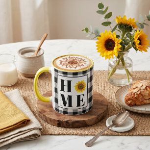 Mug Tournesol à carreaux de Buffalo "Maison" 
