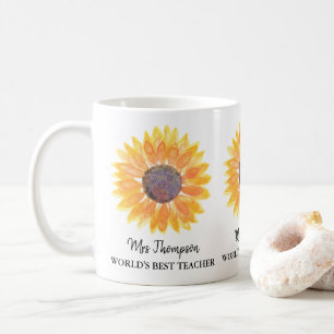 Mug Tournesol aquarelle Meilleur Professeur du Monde