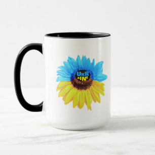 Mug Tournesol aquarelle ukrainien drapeau bleu jaune