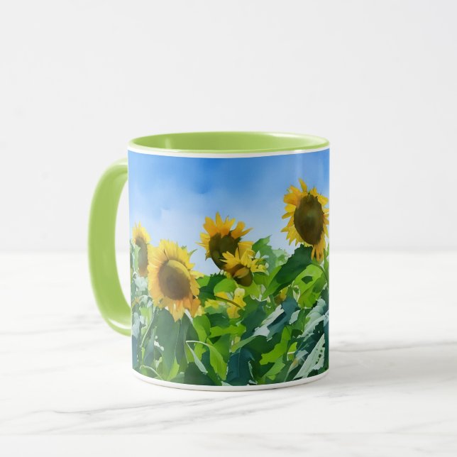 Mug Tournesol Art Fleur Jaune Coupe de Musique Nature (Devant gauche)
