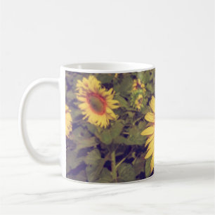 Mug Tournesol avec effet filtre style vintage rétro