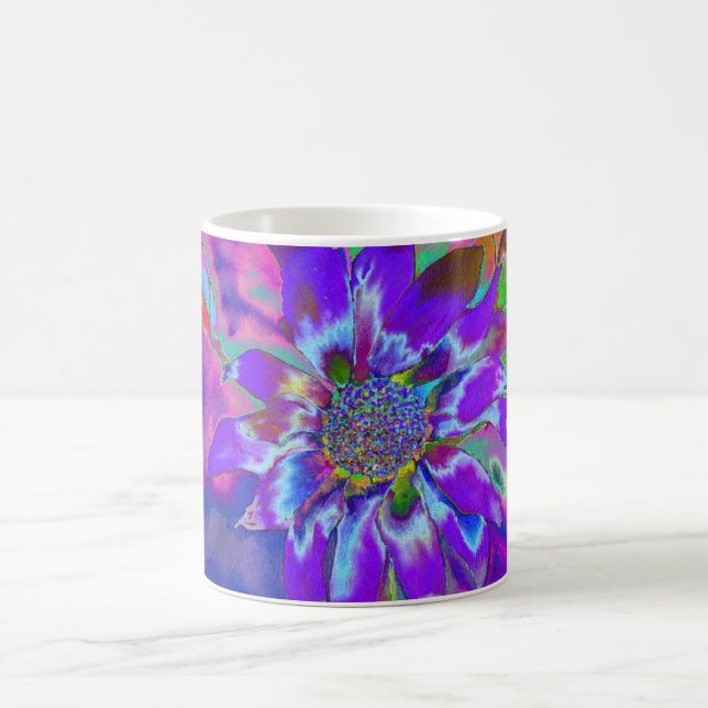 Mug Tournesol bleu Abstrait | retro funky (Centre)