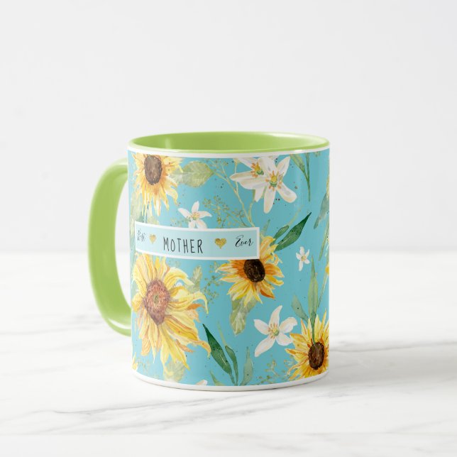 Mug Tournesol Citrus Blossom Meilleur Mère Jamais Coeu (Devant gauche)