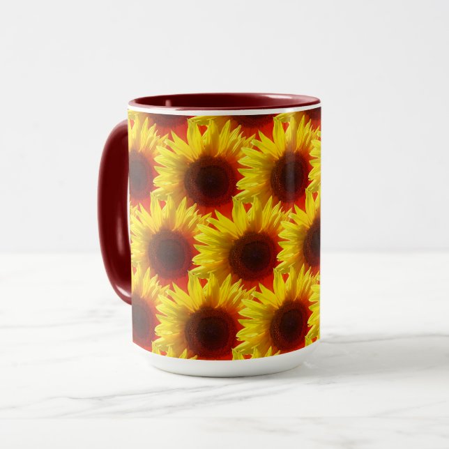 Mug Tournesol - Coupe Sunshine Jaune Rouge (Devant gauche)