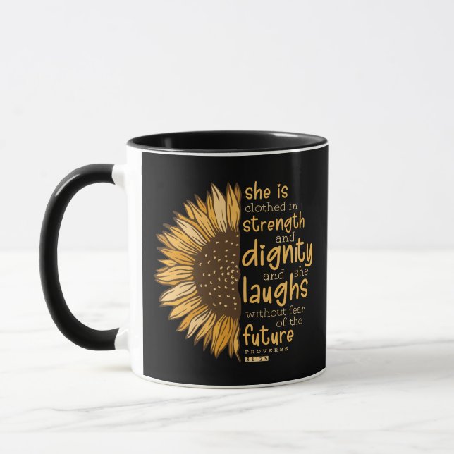 Mug Tournesol dons chrétiens Bible chrétienne Verse (Gauche)