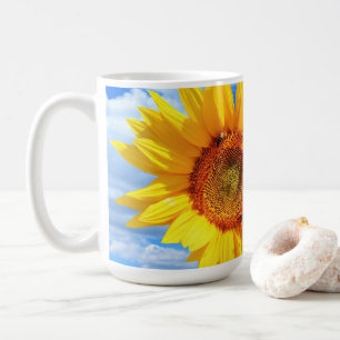 Mug Tournesol jaune et abeilles sur le ciel bleu - Jou