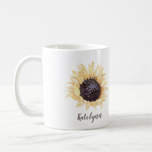 Mug Tournesol jaune et Brown Tournesol Personnalisé