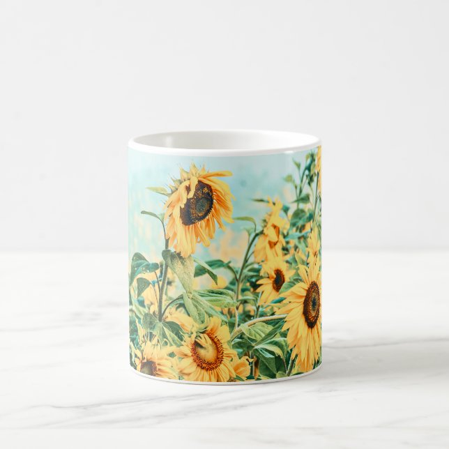 Mug Tournesol Jaune Turquoise Art Design (Centre)