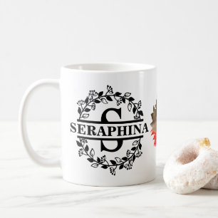 Mug Tournesol moderne personnalisé photo Floral S Mono