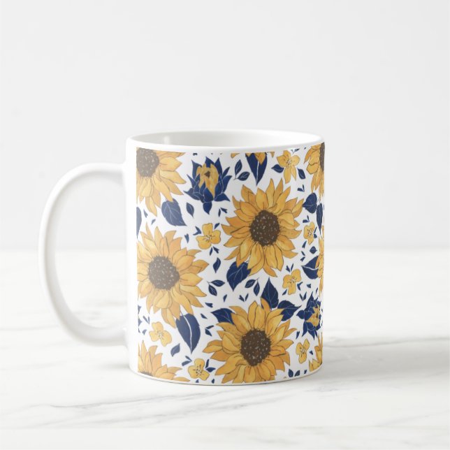 Mug Tournesol Motif Jaune Et Vert (Gauche)