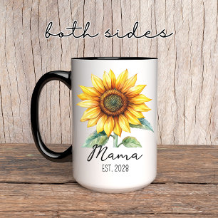 Mug Tournesol Personnalisé pour Maman, Grand-mère 