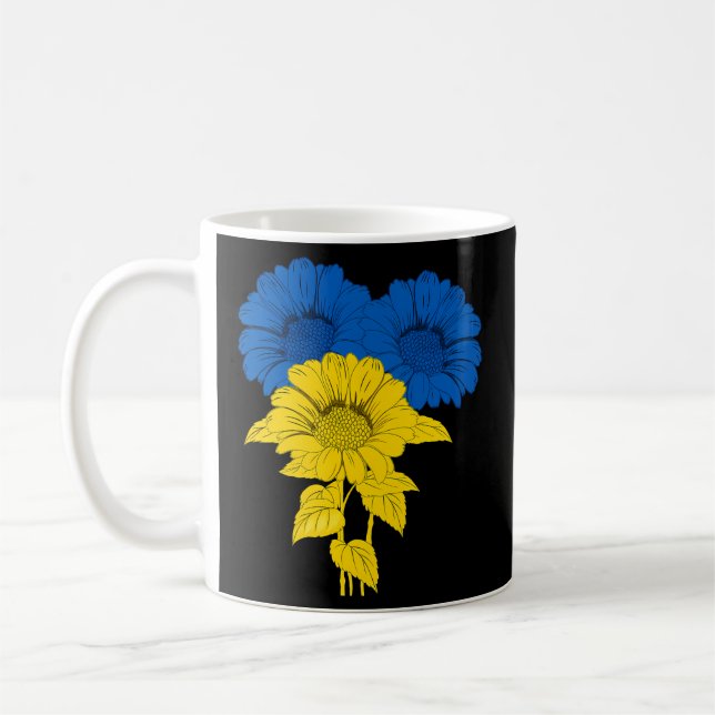 Mug Tournesol pour la paix en Ukraine drapeau ukrainie (Gauche)