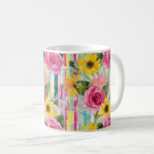 Mug Tournesol Rose Rose Téâl Floral Été