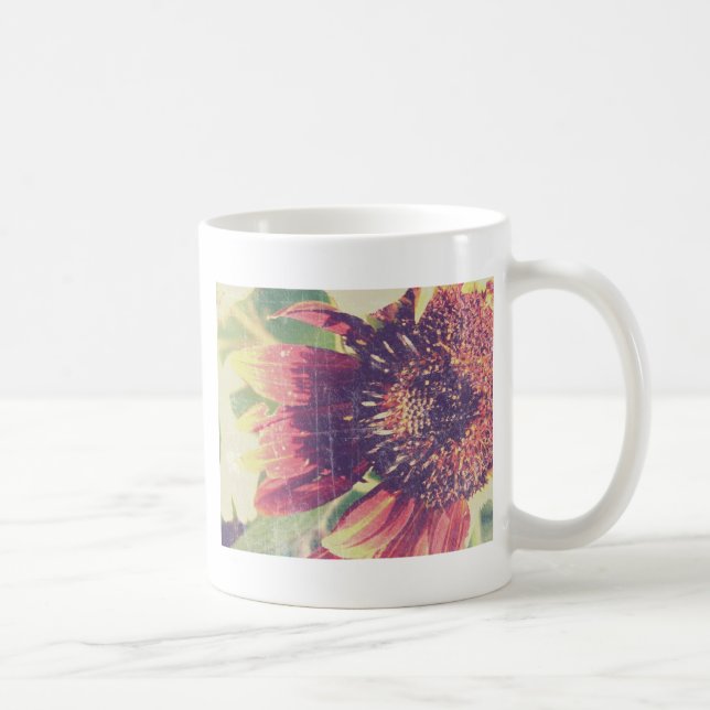 Mug Tournesol Rouge Grunge (Droite)