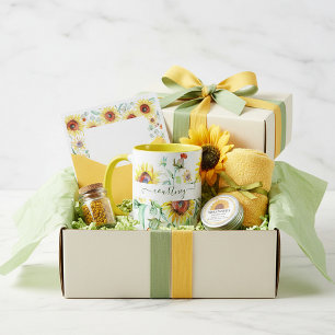 Mug Tournesols à l'aquarelle personnalisés