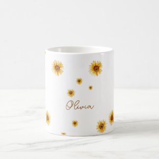 Mug Tournesols aquarelle personnalisés