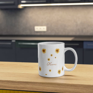 Mug Tournesols aquarelle personnalisés
