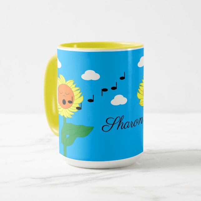 Mug Tournesols chantant : (Devant gauche)