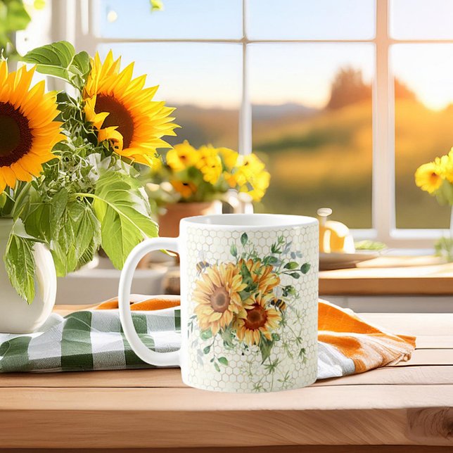 Mug Tournesols et abeilles (Créateur téléchargé)