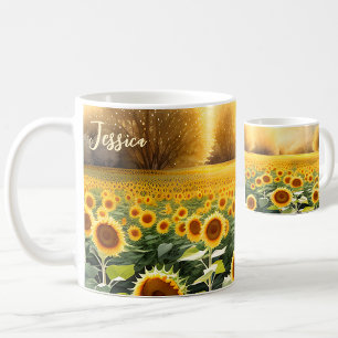 Mug Tournesols Personnalisé - Cadeau Inspiré de la