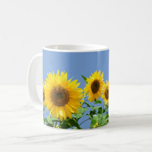 Mug Tournesols sur fond bleu ciel