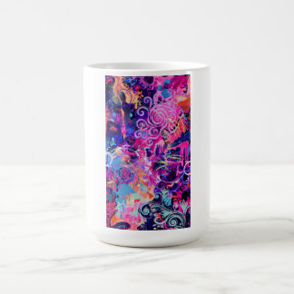 Mug Tournures Néon Art Abstrait | Rose et Pourpre Psy