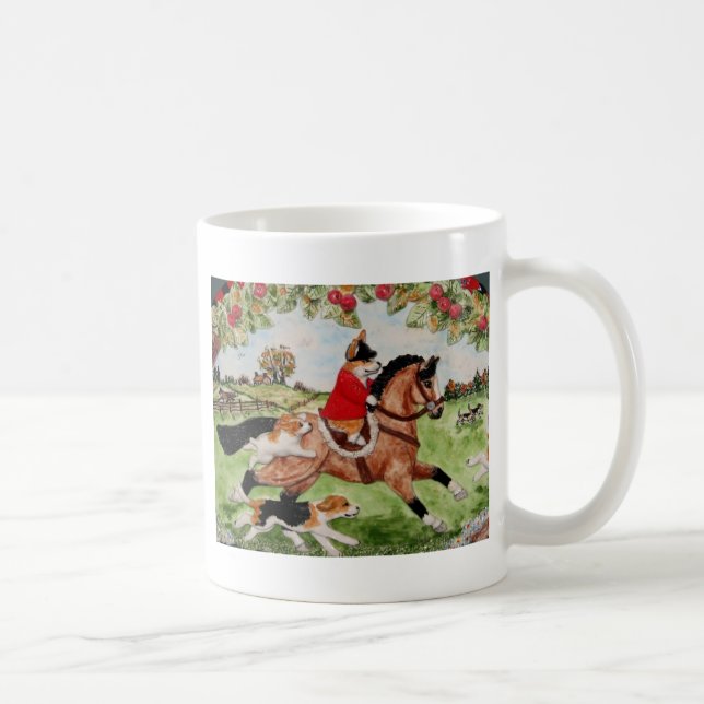Mug Tours de chasseur de corgi aux chiens (Droite)