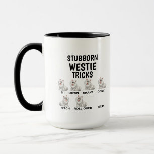 Mug Tours de Westie têtus, drôle de West Highland Whit