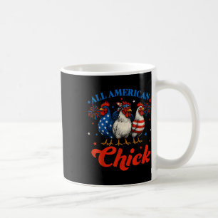 Mug Tous American Chick Usa poulet Retro 4 juillet P
