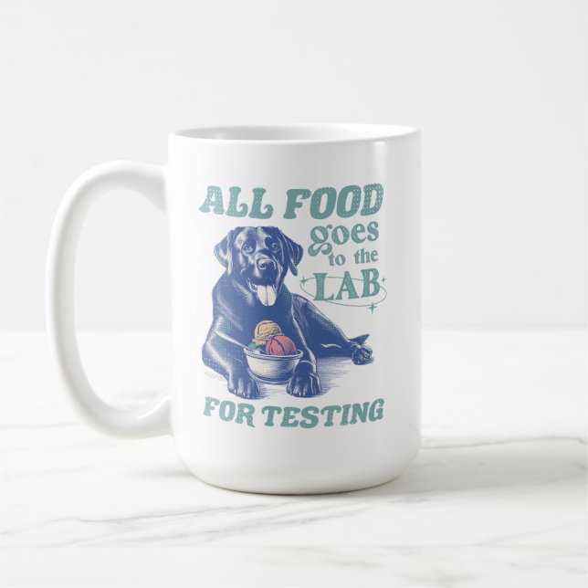 Mug Tous les aliments vont au Black Lab pour tester Re (Gauche)