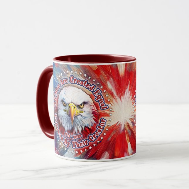 Mug Tous les hommes sont créés égaux Aigle rouge et Fe (Devant gauche)