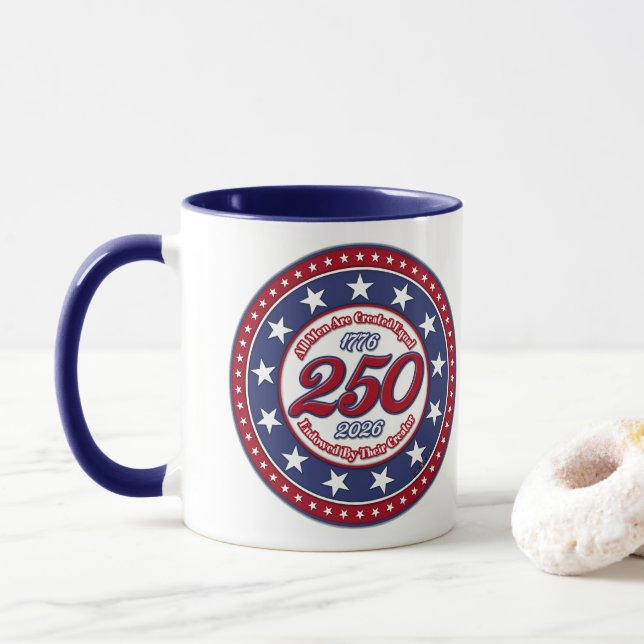 Mug Tous les hommes sont créés égaux dotés par leur cr (Avec donut)