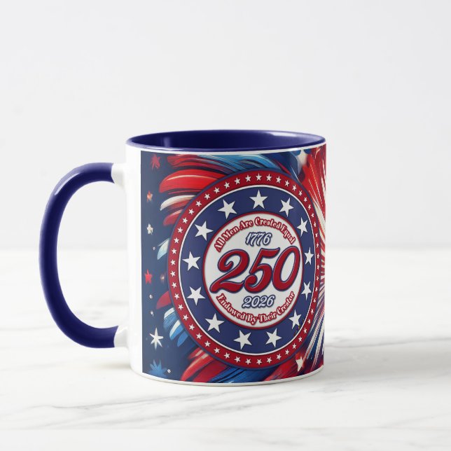 Mug Tous les hommes sont créés égaux Graphique rouge b (Gauche)