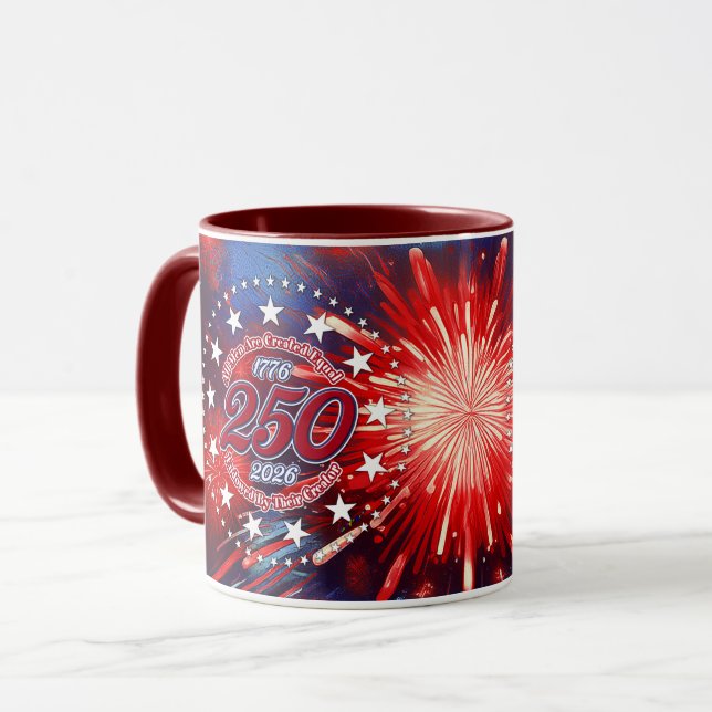 Mug Tous les hommes sont créés Feu d'artifice graphiqu (Devant gauche)