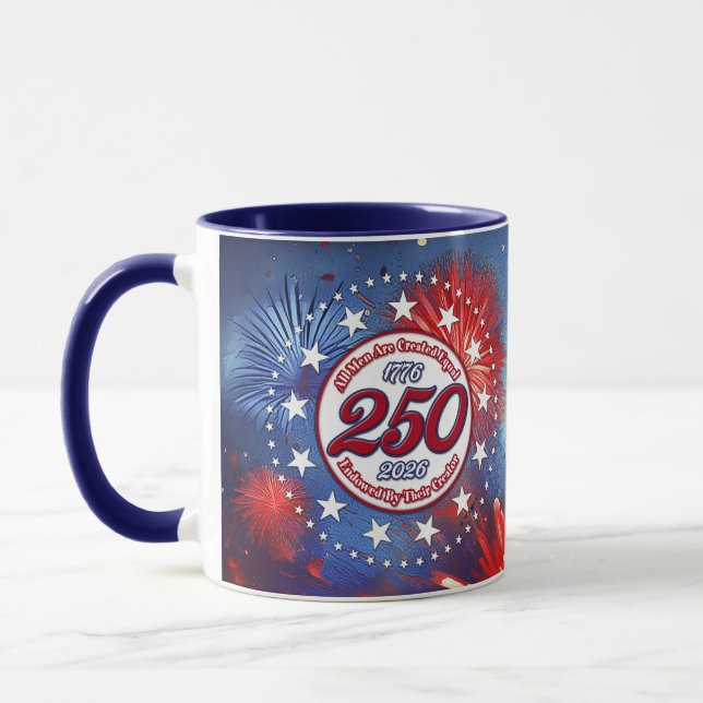 Mug Tous les hommes sont créés Feux d'artifice graphiq (Gauche)